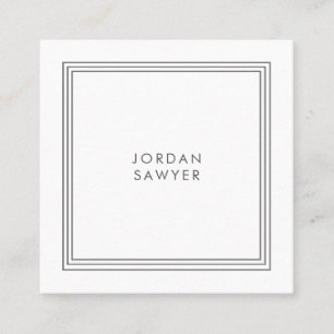 Cartão De Visita Quadrado Quadro triplo Elegante clássico