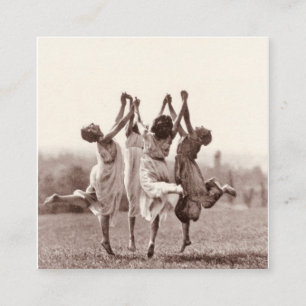 Cartão De Visita Quadrado Quatro Bruxas Dançando Em Monte Verita