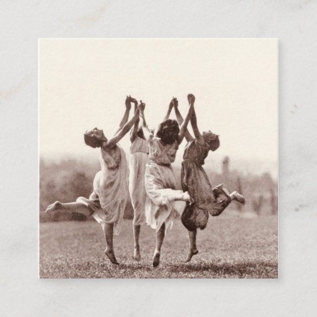 Cartão De Visita Quadrado Quatro Bruxas Dançando Em Monte Verita (Frente)