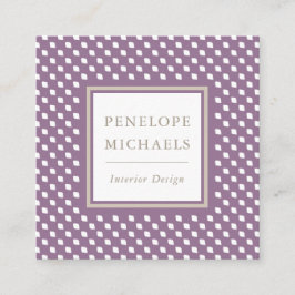 Cartão De Visita Quadrado Quic Purple e White Geométrico