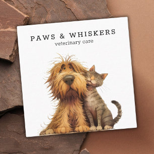 Cartão De Visita Quadrado Quirky Funny Dog Veterinary
