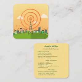 Cartão De Visita Quadrado Rádio amador