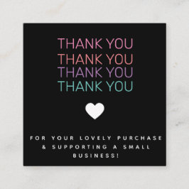 Cartão De Visita Quadrado Rainbow Obrigado Compro Boutique Beauty