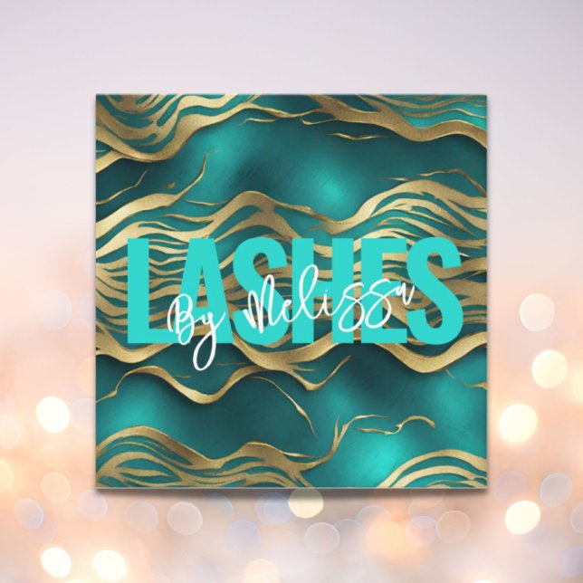 Cartão De Visita Quadrado Raiz Típica Típica Bela Maquiagem Artista Lashes (Girly Chic Typography Beauty Makeup Artist Lashes Square Business Card)
