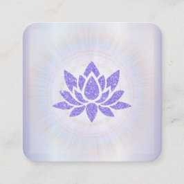Cartão De Visita Quadrado *~* Rays Reiki Energy Healing Lavanda Lotus