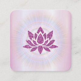 Cartão De Visita Quadrado *~* Rays Reiki Energy Healing Lotus MAGENTA