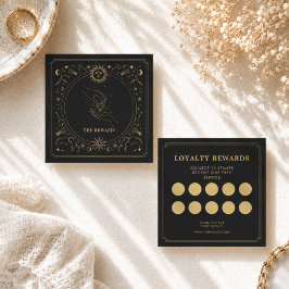 Cartão De Visita Quadrado Recompensa de Lealdade Diamante Celestial Mãos Mís