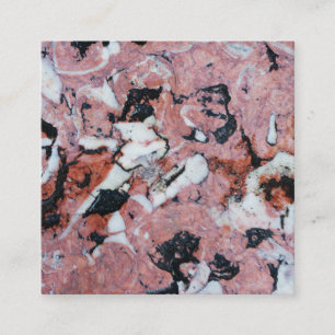 Cartão De Visita Quadrado Red and Black Brecciated Marble Stone Texture with