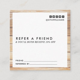 Cartão De Visita Quadrado Referência Moderna de Layout de Madeira Luxe