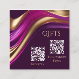 Cartão De Visita Quadrado Registro Caseiro e Fundo Honeymoon-Modern-