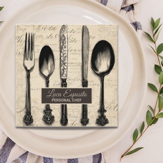 Cartão De Visita Quadrado Restaurante de catering para cervejaria (Criador carregado)