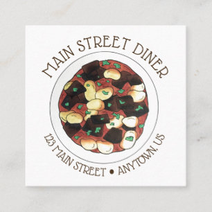 Cartão De Visita Quadrado Restaurante jamaicano Oxtail e guisado largo de fe