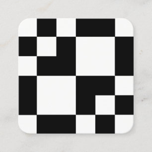 Cartão De Visita Quadrado Retângulos e quadrados geométricos - Preto e Branc