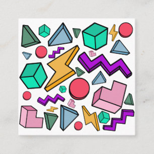 Cartão De Visita Quadrado Retro estético da Vintage dos anos 80