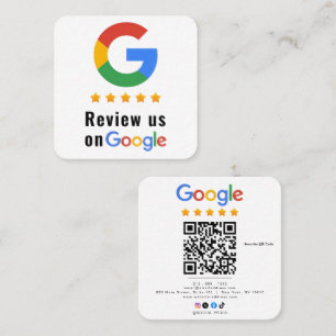 Cartão De Visita Quadrado Revisar Código QR de Revisão do Google Classificaç