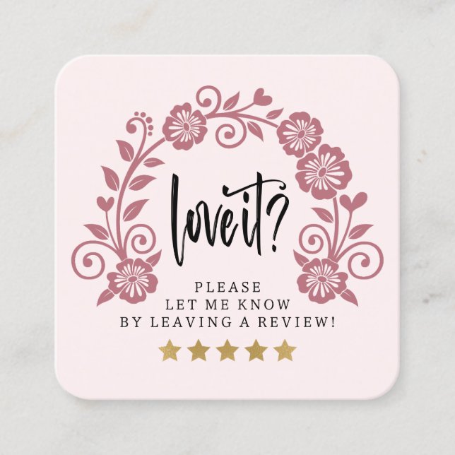 Cartão De Visita Quadrado Revisar logotipo de solicitação (Frente)