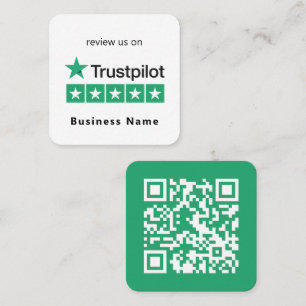 Cartão De Visita Quadrado Revisões do TrustPilot   Código de QR de Negócios 
