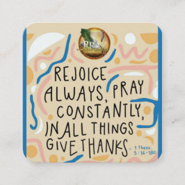 Cartão De Visita Quadrado Reze Sempre, Reze Constantemente