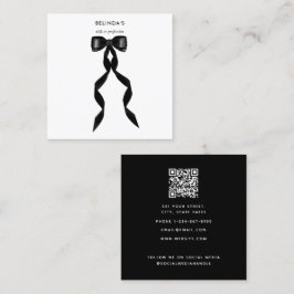 Cartão De Visita Quadrado Rico d'água Arco preto Código QR Mídia social