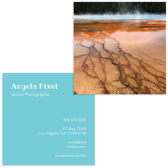 Cartão De Visita Quadrado Robin Egg Blue e White Fotografia (Robin Egg Blue and White Photography Square Business Card)