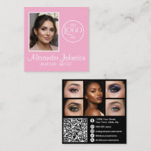 Rosa Branco e Preto Script Personalizado de Maquia