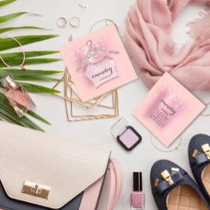 Cartão De Visita Quadrado Rosa Cloth Hanger Compre Unidades Rosa