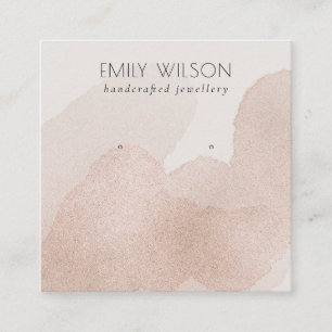 Cartão De Visita Quadrado Rosa Dourada Escova Brilhante Traço Estacionado V