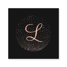 Rosa Dourado & Azul Marinho | Monograma Circular M