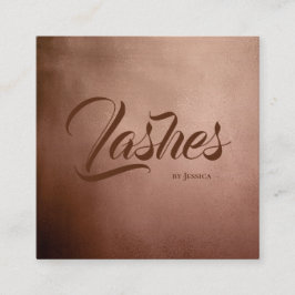 Cartão De Visita Quadrado Rosa Dourado Lashes Studio Beauty Compra Luxury El
