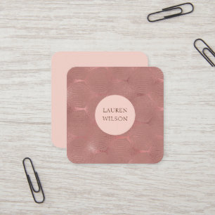 Cartão De Visita Quadrado rosa gold moderno art deco quadrado cartão de visi