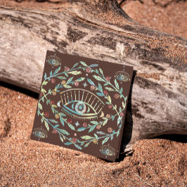 Cartão De Visita Quadrado Rosas Místicos Vinhas Magnéticas Boho Colorido