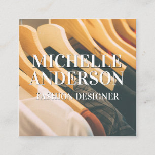 Cartão De Visita Quadrado Roupas de apoio Wardrobe