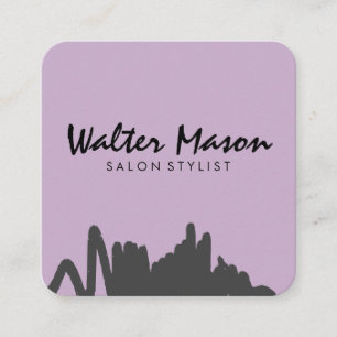 Cartão De Visita Quadrado Roxo Escritível