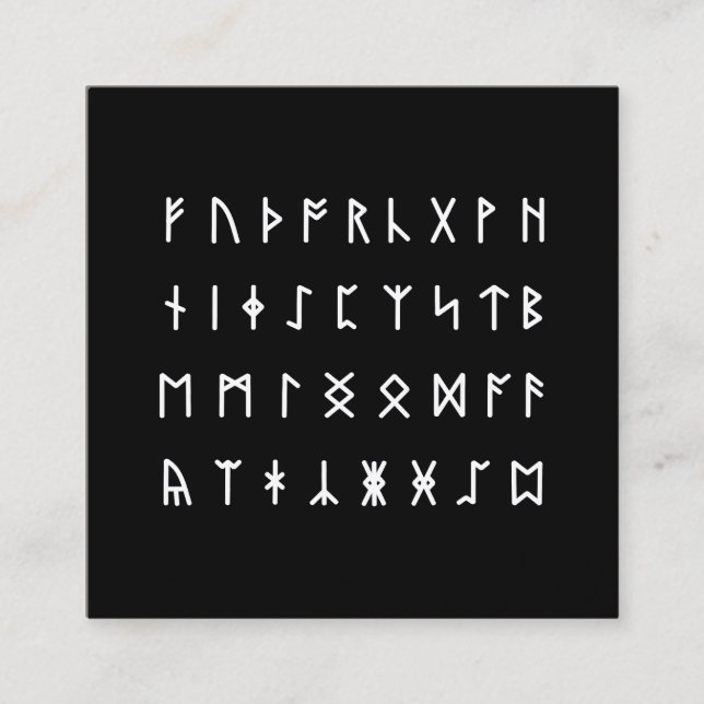 Cartão De Visita Quadrado Runic Alphabet [Futhorc] (Frente)