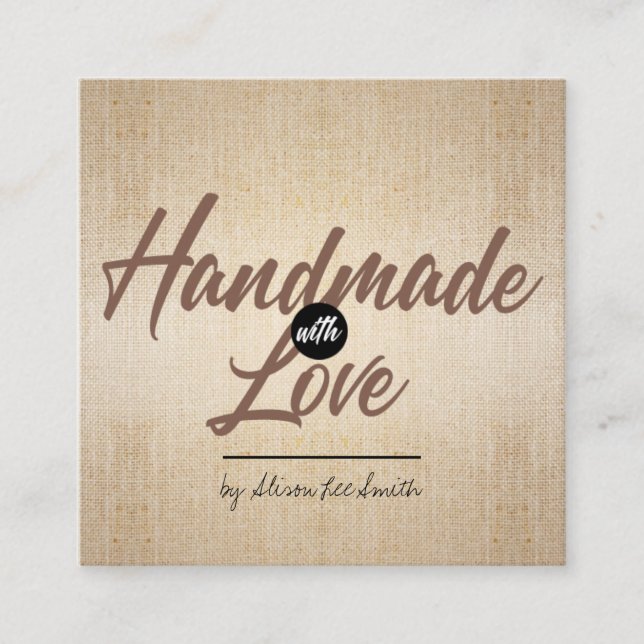 Cartão De Visita Quadrado Rustic Kraft artesanal (Frente)