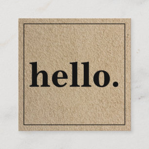 Cartão De Visita Quadrado Rustic Kraft Moderna Profissional Minimalista