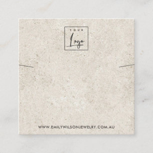 CARTÃO DE VISITA QUADRADO RUSTIC OFF WHITE STUCCO NECKLACE BRACELET DISPLAY