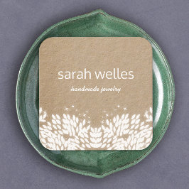 Cartão De Visita Quadrado Rústica Cega Deixa Criativo Designer Praça Kraft