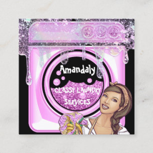 Cartão De Visita Quadrado Sabão de código QR do Serviço de Limpeza de Lav