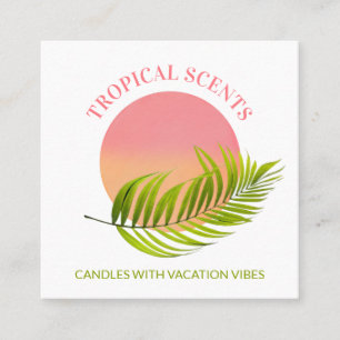 Cartão De Visita Quadrado Sabão E Vela De Logotipo Solar Tropical