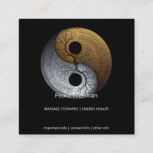 Cartão De Visita Quadrado Sacred Balance Símbolo Yin Yang