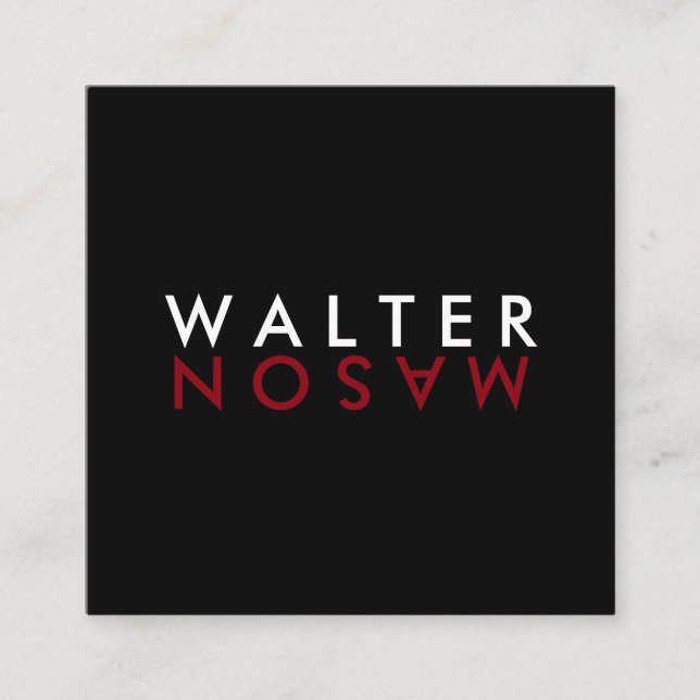 Cartão De Visita Quadrado Sacudir Carta (Frente)