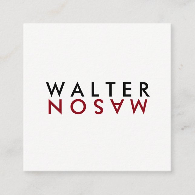 Cartão De Visita Quadrado Sacudir Carta (Frente)