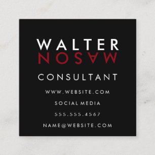 Cartão De Visita Quadrado Sacudir Carta   Simples