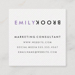 Cartão De Visita Quadrado Sacudir com letras Moderno