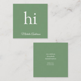 Cartão De Visita Quadrado Sage green hair stylist adicionar nome ao site de 