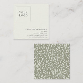 Cartão De Visita Quadrado Sage Moderno Simples Botânico Seu Logotipo Persona