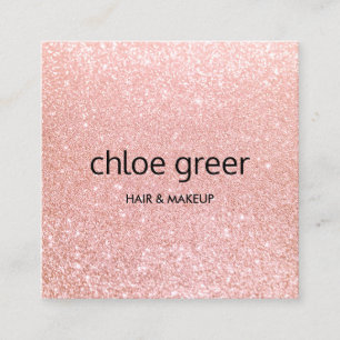 Cartão De Visita Quadrado Salão de Bela Bela Bela Leve Moderna e Bonita