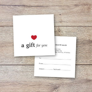 Cartão De Visita Quadrado Salão de beleza vermelho elegante simples do