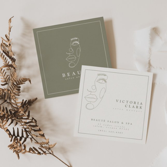 Cartão De Visita Quadrado Salão Oleícola Moderno Minimalista (Criador carregado)